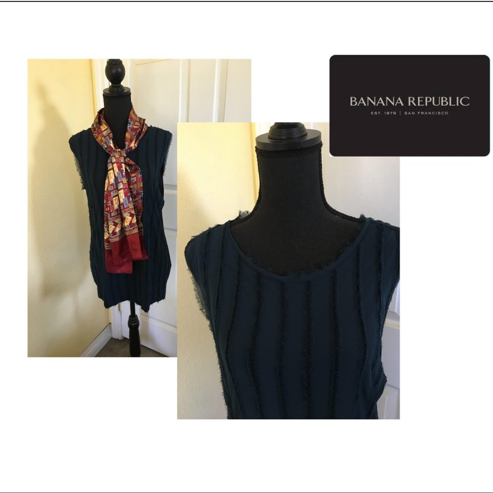 Banana Republic Tank Deep Blue/Green Size Large
